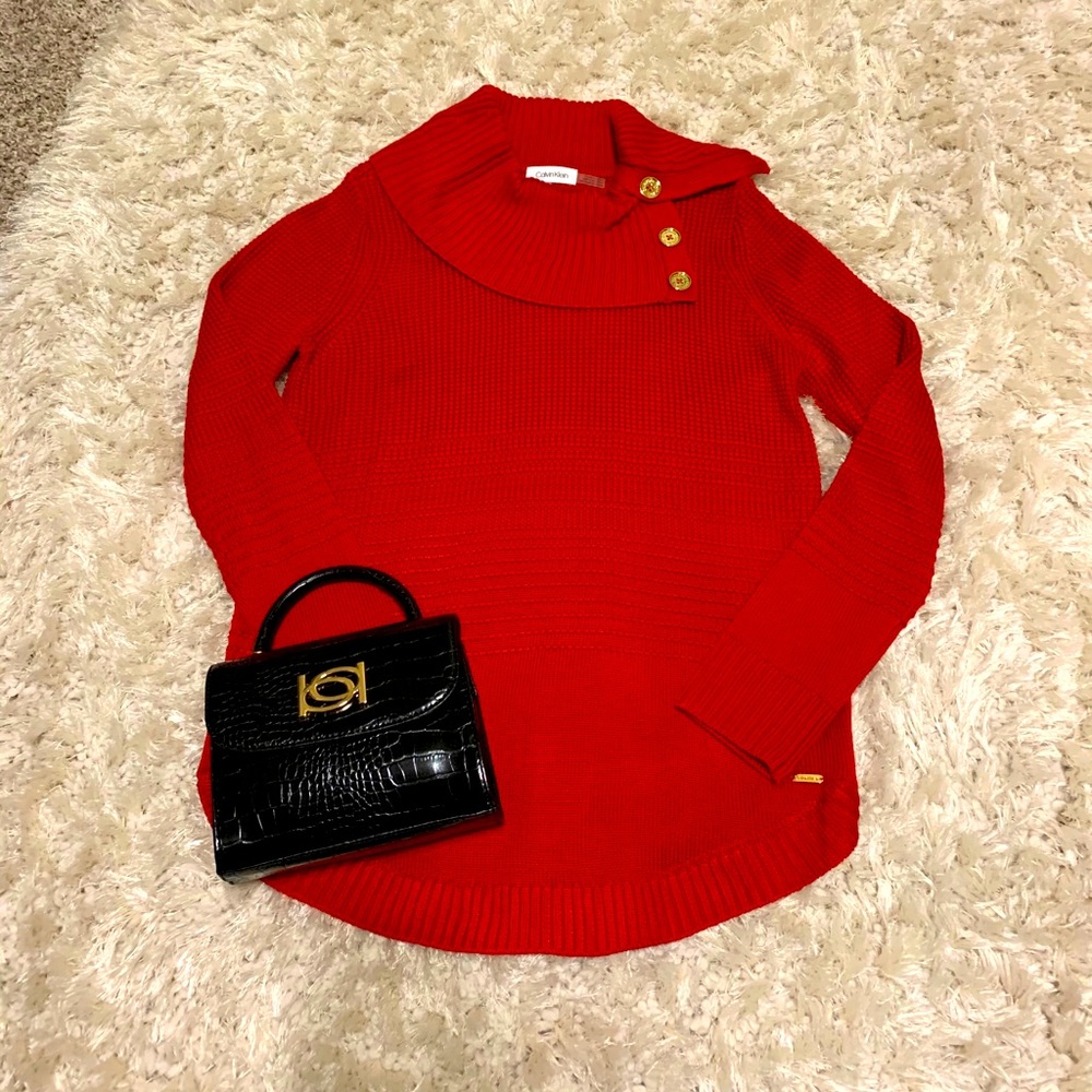 ✨Brand 🆕 Red Calvin Klein Sweater✨ - Picture 1 of 10